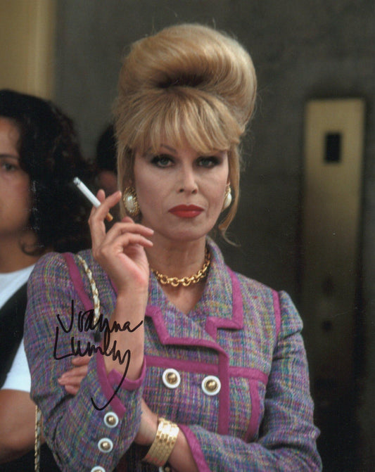 JOANNA LUMLEY SIGNED AB FAB 10X8 PHOTO (5)