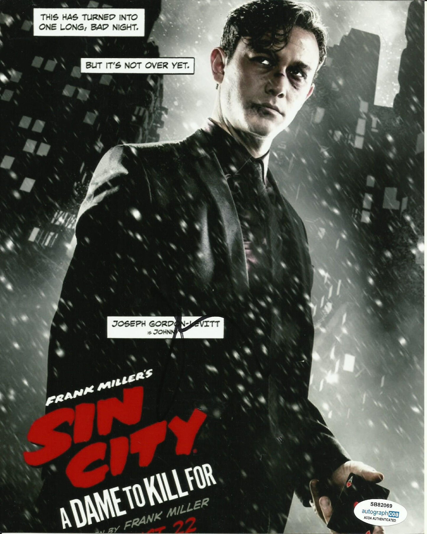 JOSEPH GORDON-LEVITT SIGNED SIN CITY 8X10 PHOTO (1) ALSO ACOA CERTIFIED
