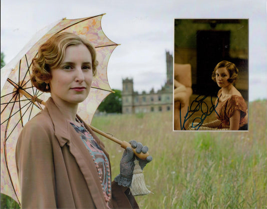 LAURA CARMICHAEL SIGNED 14X11 DOWNTON ABBEY PHOTO MOUNT (2)
