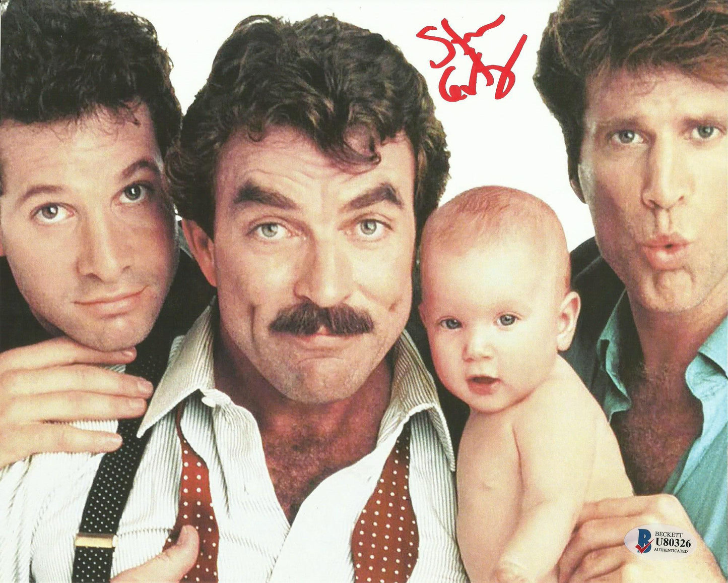 STEVE GUTTENBERG SIGNED THREE MEN AND A BABY 8X10 PHOTO ALSO BECKETTS CERT