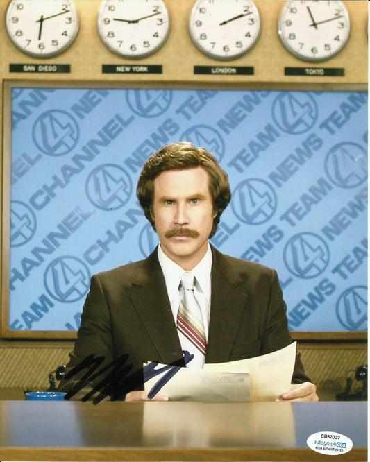 WILL FERRELL SIGNED ANCHORMAN 8X10 PHOTO ALSO ACOA (1)
