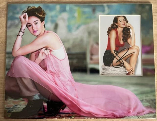 SHAILENE WOODLEY SIGNED 14X11 SEXY PHOTO MOUNT