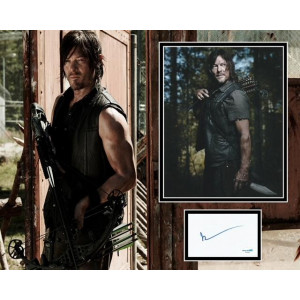 NORMAN REEDUS SIGNED THE WALKING DEAD PHOTO MOUNT ALSO ACOA