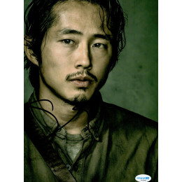 STEVEN YEUN SIGNED LARGE 14X11 THE WALKING DEAD PHOTO (4) ALSO ACOA