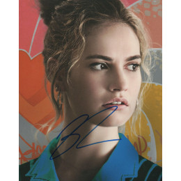 LILY JAMES SIGNED BABY DRIVER 10X8 PHOTO (1)