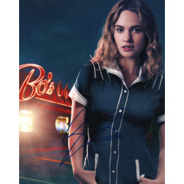 LILY JAMES SIGNED BABY DRIVER 10X8 PHOTO (2)