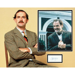 JOHN CLEESE SIGNED FAWLTY TOWERS PHOTO MOUNT 
