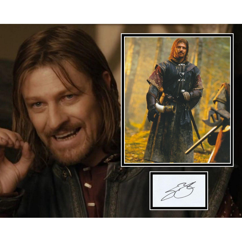 SEAN BEAN SIGNED LORD OF THE RINGS PHOTO MOUNT 