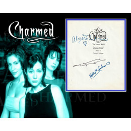 ALYSSA MILANO, SHANNEN DOHERTY & HOLLY MARIE COMBS SIGNED CHARMED PHOTO MOUNT 