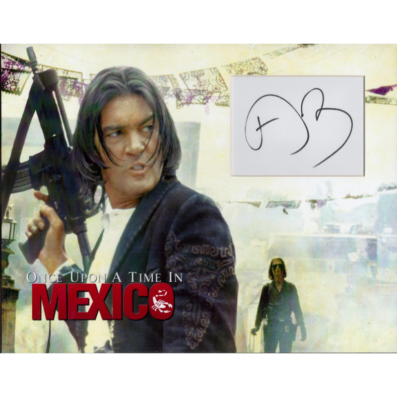 ANTONIO BANDERAS SIGNED 14X11 ONCE UPON A TIME IN MEXICO PHOTO MOUNT (1)