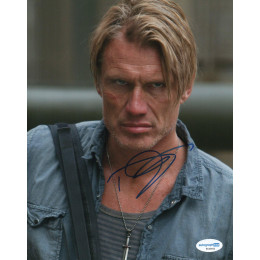 DOLPH LUNDGREN SIGNED EXPENDABLES 8X10 PHOTO ALSO ACOA CERTIFIED (3)