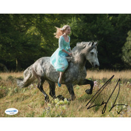 LILY JAMES SIGNED CINDERELLA 10X8 PHOTO (1) ALSO ACOA CERTIFIED