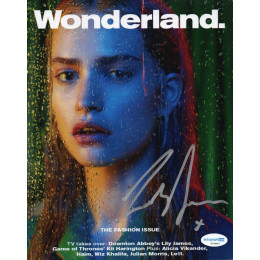 LILY JAMES SIGNED WONDERLAND 10X8 PHOTO (1) ALSO ACOA CERTIFIED