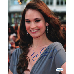 LILY JAMES SIGNED SEXY 10X8 PHOTO (5) ALSO ACOA CERTIFIED