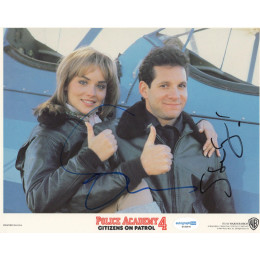STEVE GUTTENBERG AND SHARON STONE SIGNED POLICE ACADEMY 8X10 PHOTO (1) ALSO ACOA