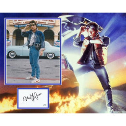 MICHAEL J FOX SIGNED BACK TO THE FUTURE PHOTO MOUNT ALSO ACOA (2)