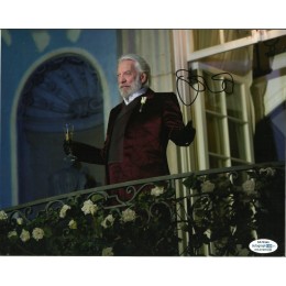 DONALD SUTHERLAND SIGNED THE HUNGER GAMES 8X10 PHOTO (1) ALSO ACOA CERTIFIED