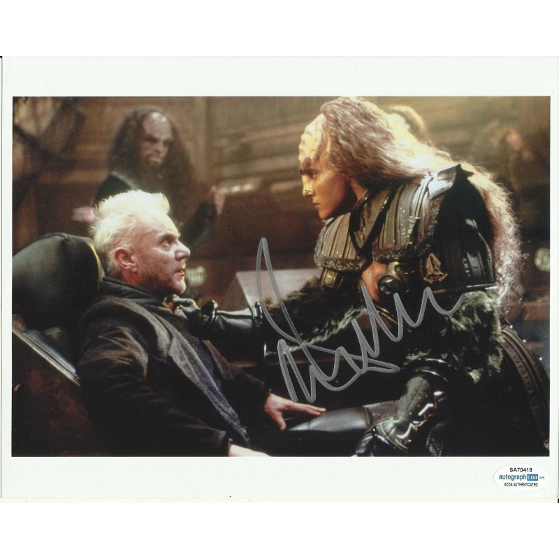 MALCOLM McDOWELL SIGNED STAR TREK 8X10 PHOTO  ALSO ACOA CERTIFIED