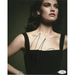 LILY JAMES SIGNED SEXY 10X8 PHOTO (3) ALSO ACOA CERTIFIED