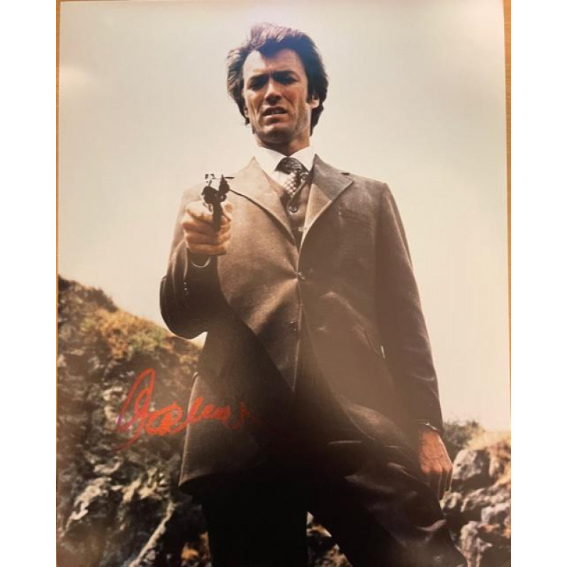 CLINT EASTWOOD SIGNED DIRTY HARRY 14X11 PHOTO (4)