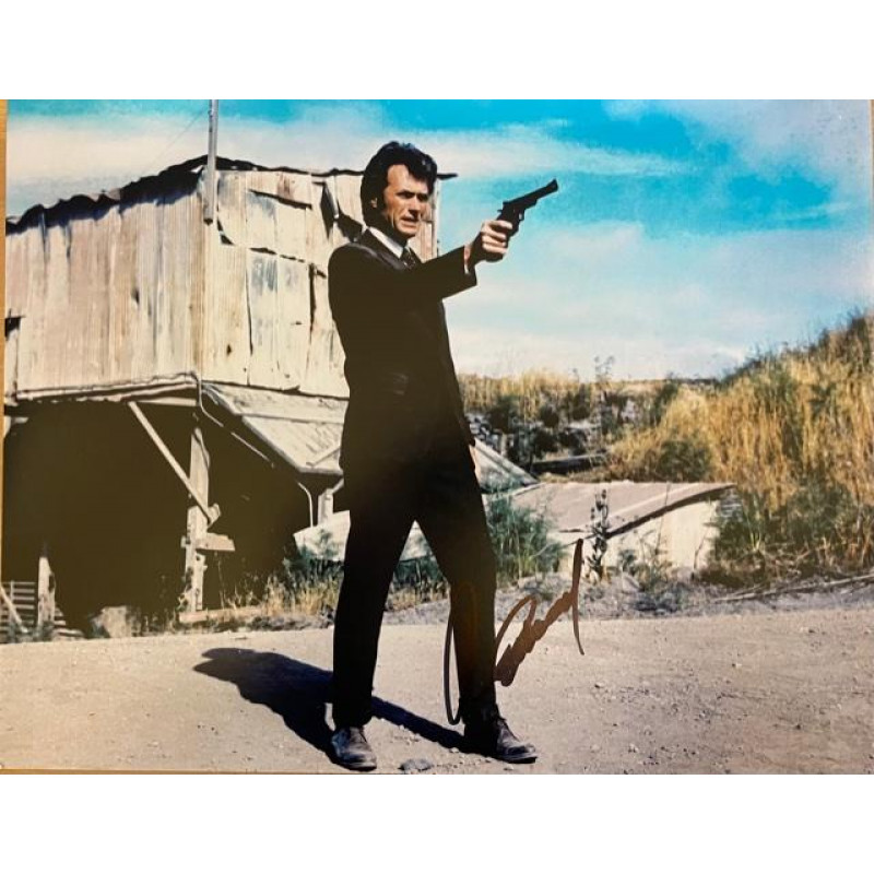CLINT EASTWOOD SIGNED DIRTY HARRY 14X11 PHOTO (1)