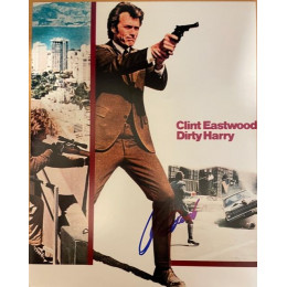 CLINT EASTWOOD SIGNED DIRTY HARRY 14X11 PHOTO (2) ALSO ACOA