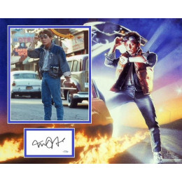 MICHAEL J FOX SIGNED BACK TO THE FUTURE PHOTO MOUNT ALSO ACOA