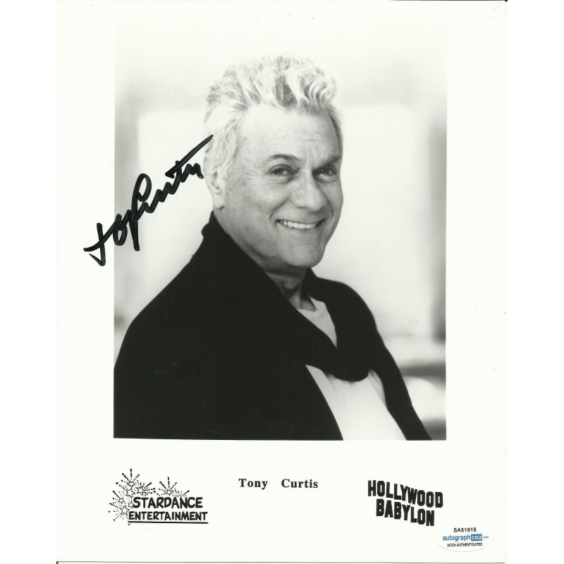 TONY CURTIS SIGNED 8X10 PHOTO also ACOA certified