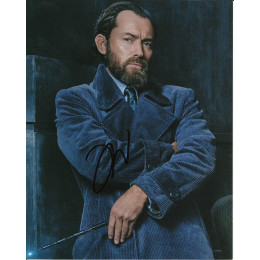 JUDE LAW SIGNED FANTASTIC BEASTS 8X10 PHOTO