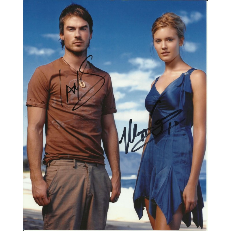 IAN SOMERHALDER AND MAGGIE GRACE SIGNED LOST 8X10 PHOTO 
