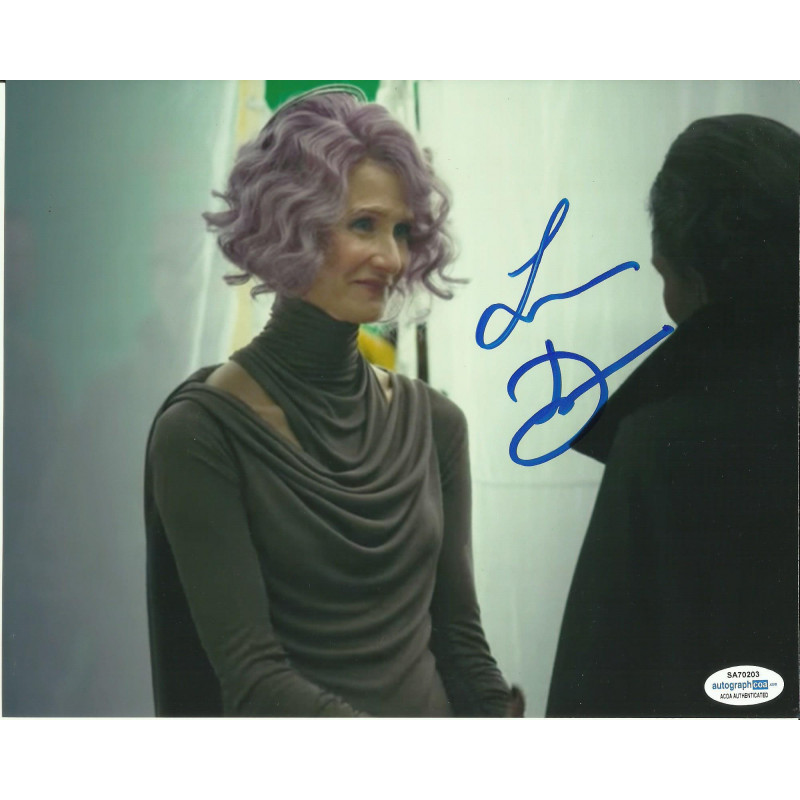 LAURA DERN SIGNED STAR WARS 8X10 PHOTO (4) ALSO ACOA CERTIFIED