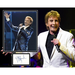BARRY MANILOW SIGNED PHOTO MOUNT