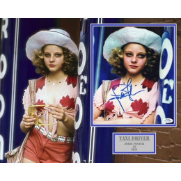 JODIE FOSTER SIGNED TAXI DRIVER PHOTO MOUNT UACC REG 242 ALSO ACOA