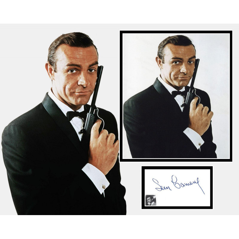 SEAN CONNERY SIGNED JAMES BOND PHOTO MOUNT 