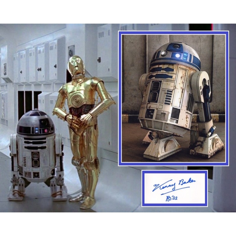 KENNY BAKER SIGNED STAR WARS R2-D2 PHOTO MOUNT UACC REG 242 (2) ACOA