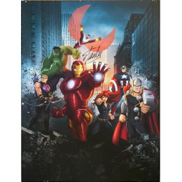 STAN LEE SIGNED AVENGERS CANVASS