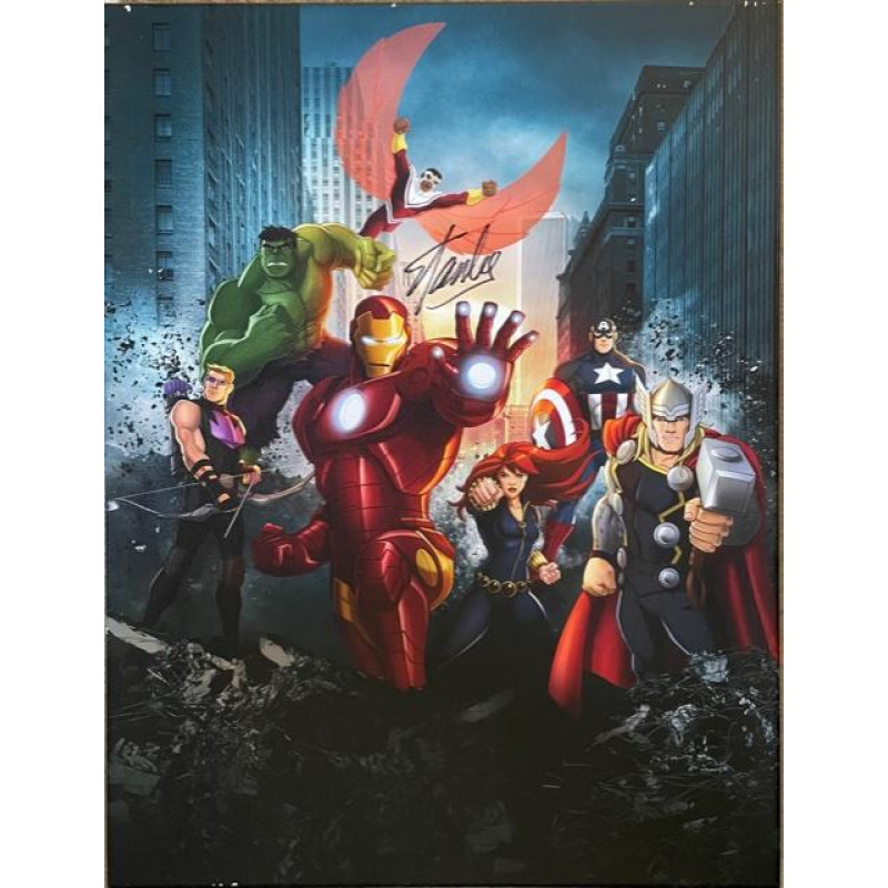 STAN LEE SIGNED AVENGERS CANVASS